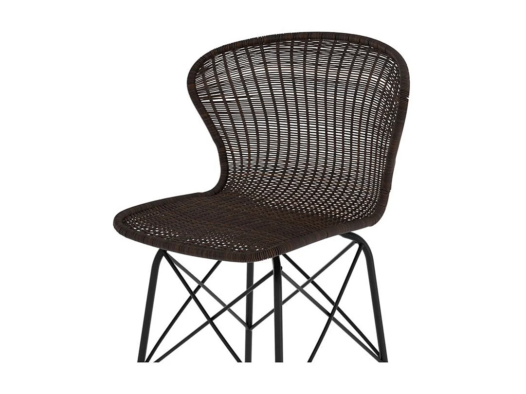 Set de 2 taburetes para isla de cocina en resina tejida marrón 63 cm - Palma