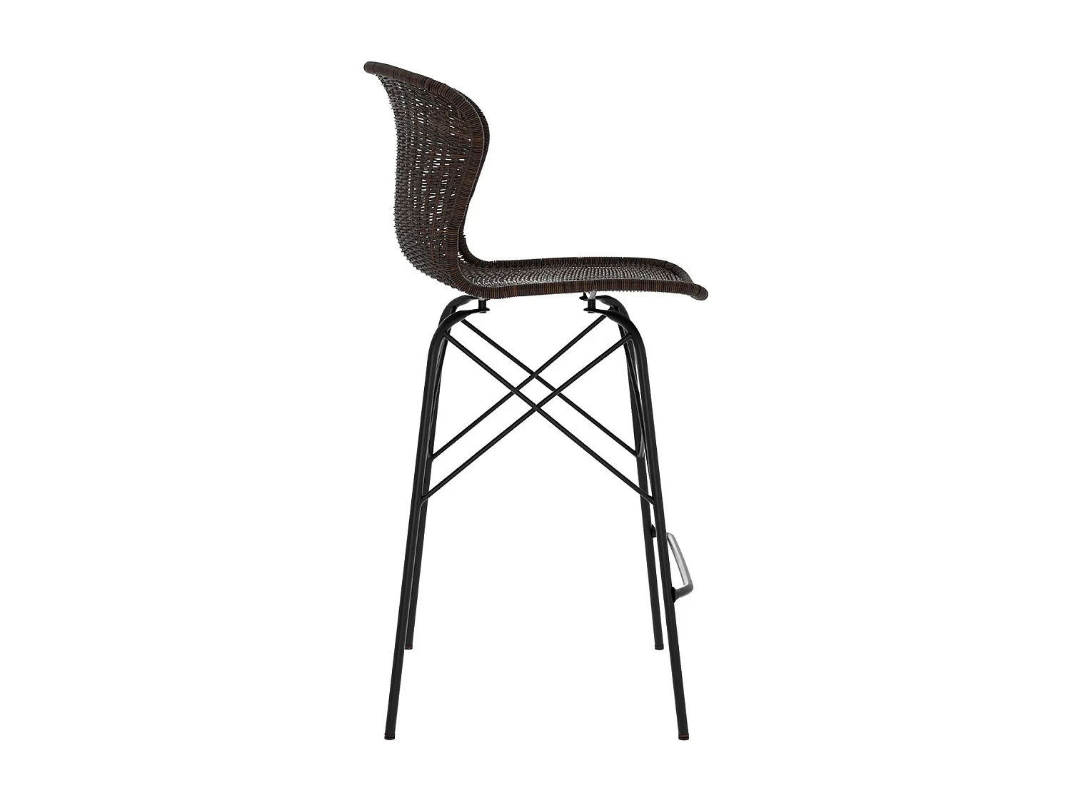 Lot de 2 chaises pour îlot central 63 cm en résine tressée marron - Palma