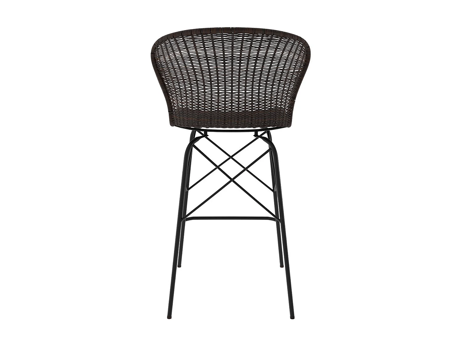 Lot de 2 chaises pour îlot central 63 cm en résine tressée marron - Palma