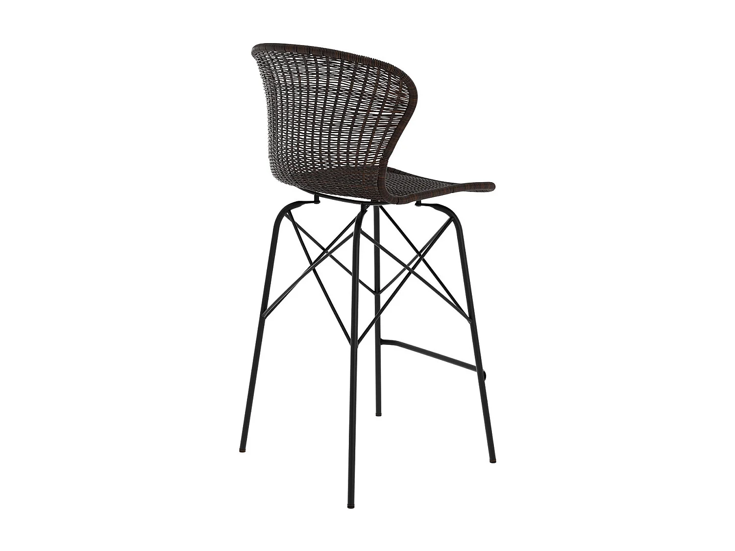 Set de 2 taburetes para isla de cocina en resina tejida marrón 63 cm - Palma
