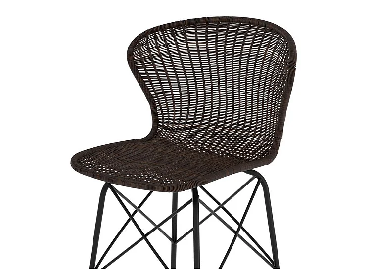 Set de 2 taburetes para isla de cocina en resina tejida marrón 63 cm - Palma