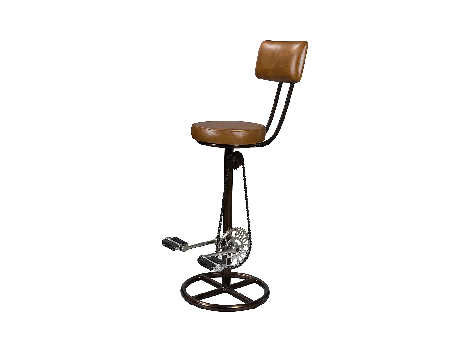 Chaise de bar 76 cm en cuir avec dossier - Phoenix