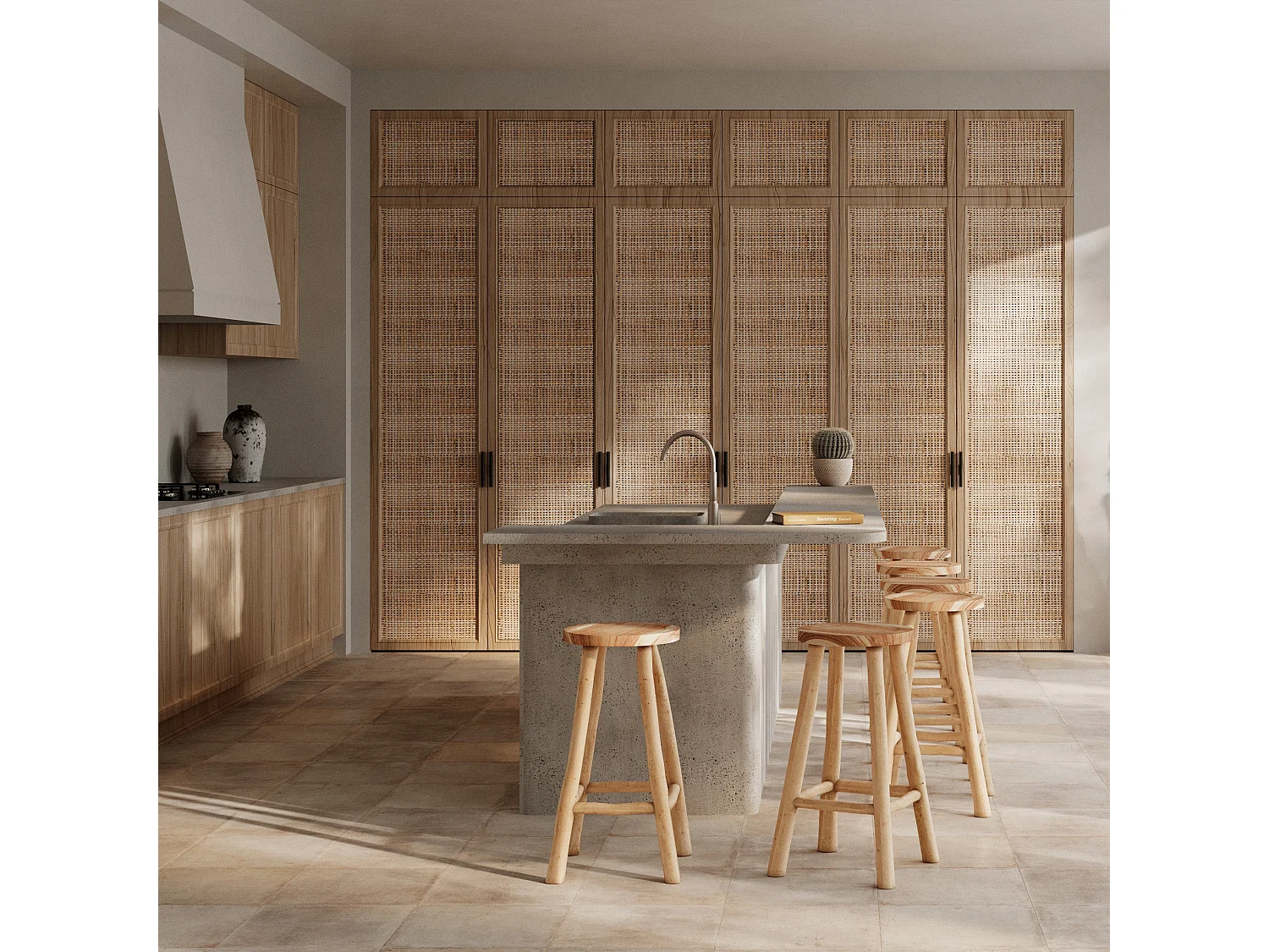 Tabouret pour îlot central 67 cm en teck - Ika