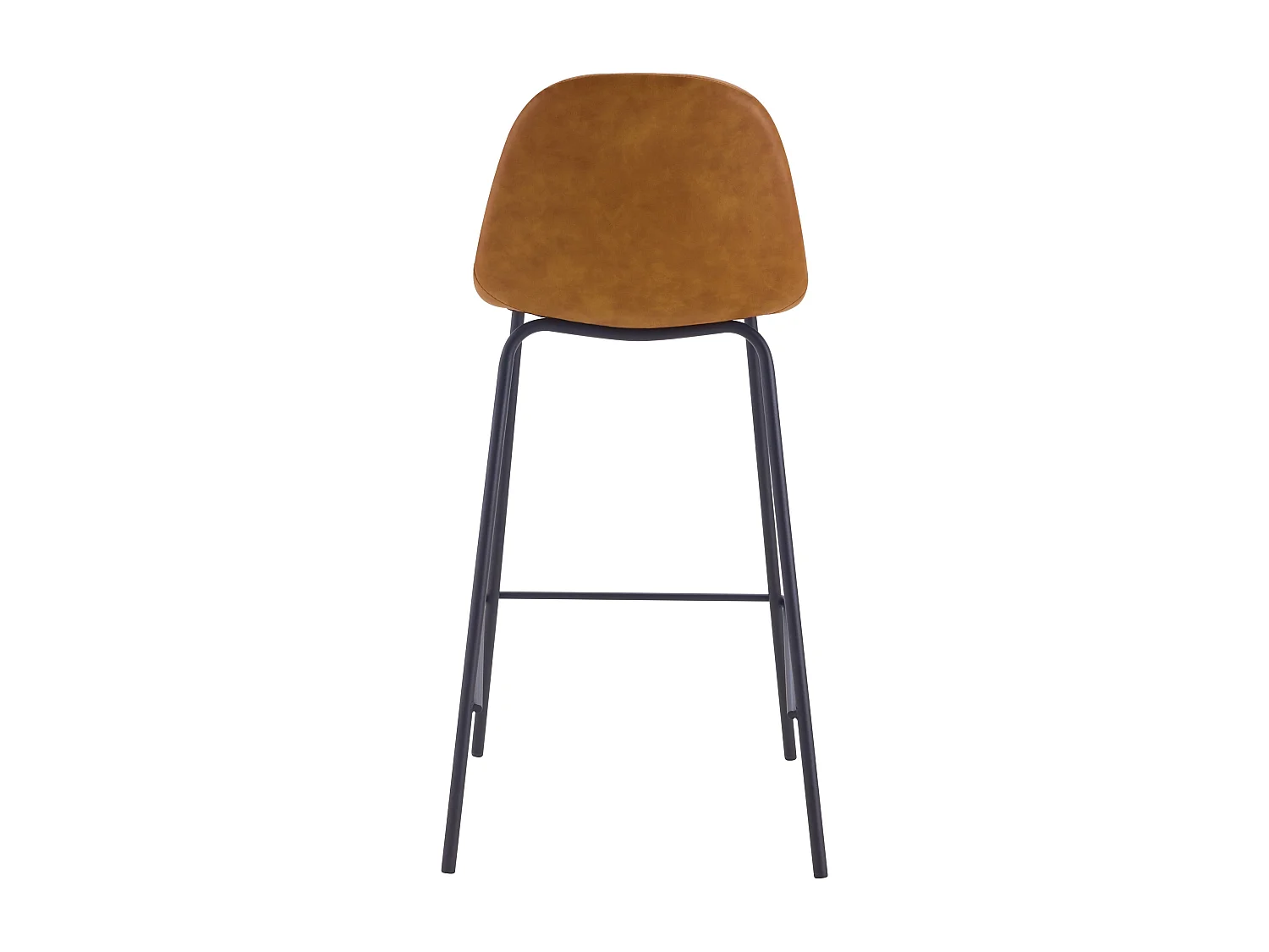 Lot de 2 chaises pour îlot central 65 cm en cuir synthétique camel - Henrik