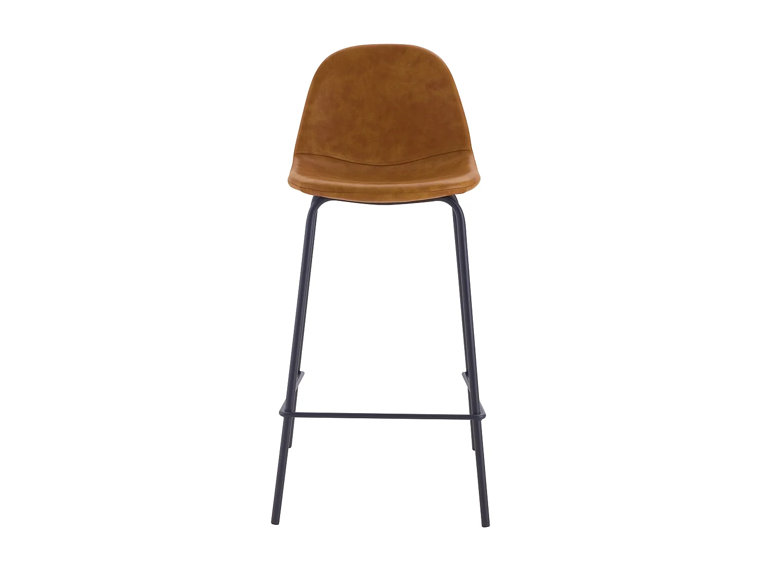 Lot de 2 chaises pour îlot central 65 cm en cuir synthétique camel - Henrik