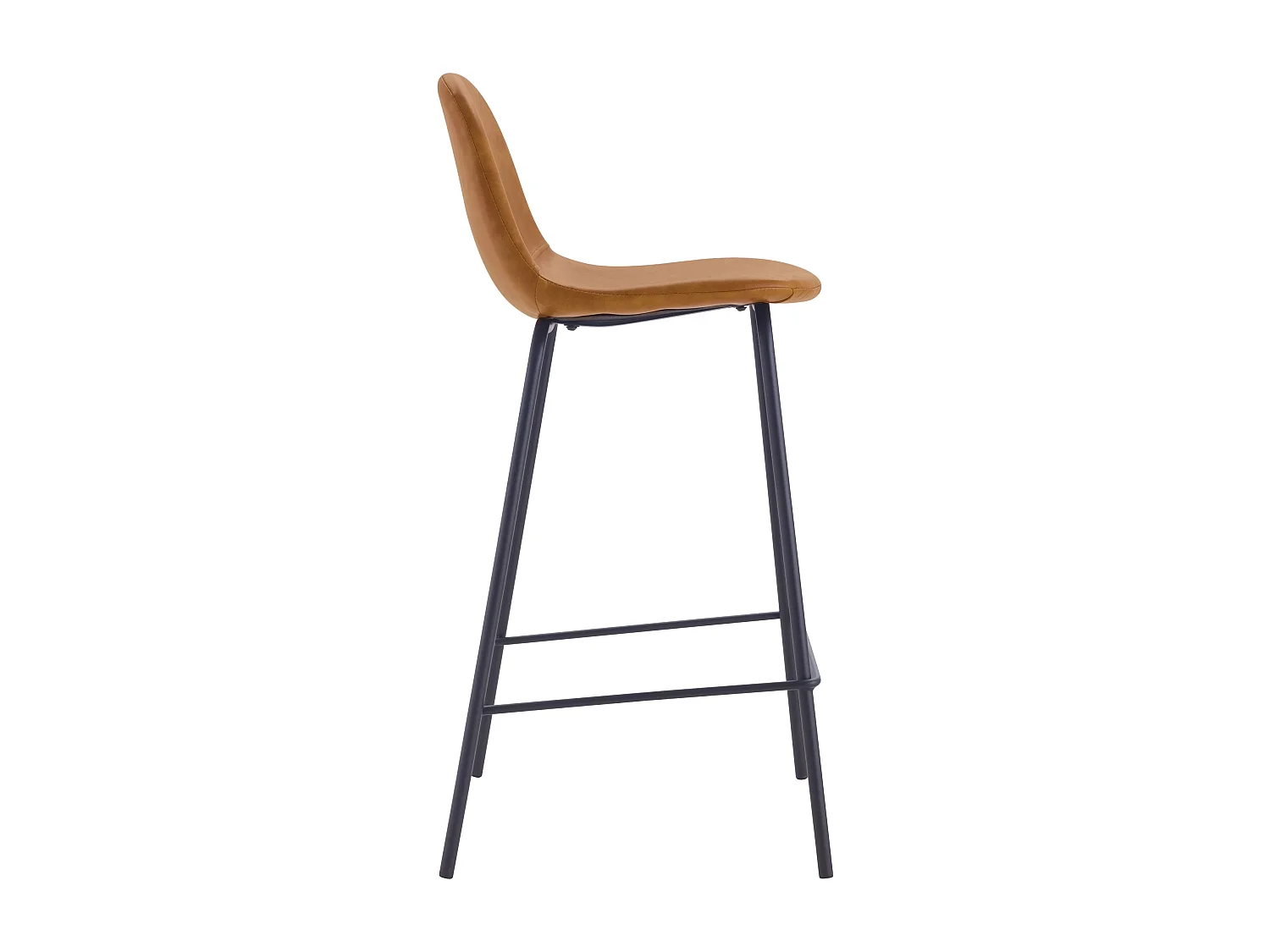 Lot de 2 chaises pour îlot central 65 cm en cuir synthétique camel - Henrik