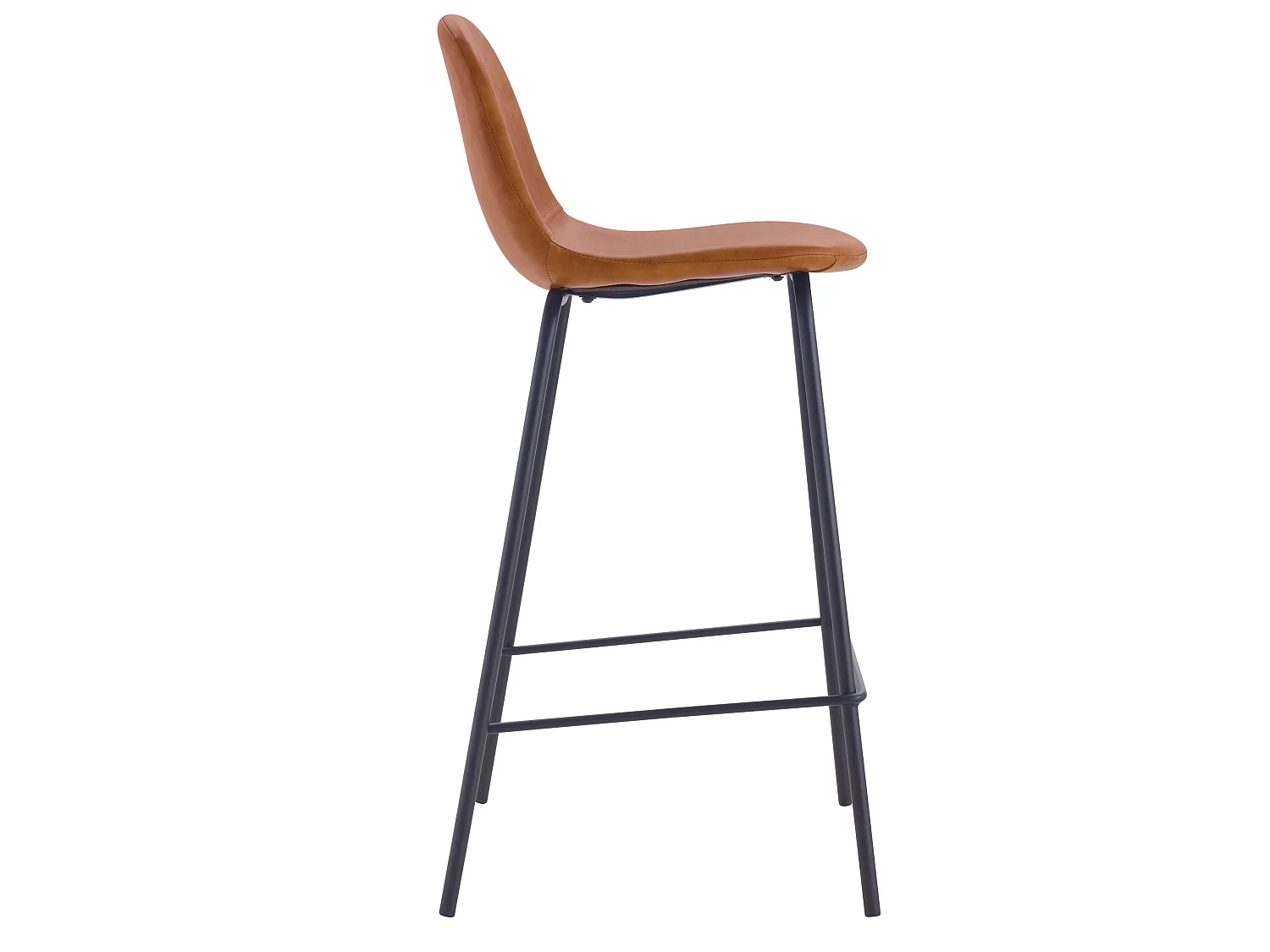 Lot de 2 chaises pour îlot central 65 cm en cuir synthétique camel - Henrik
