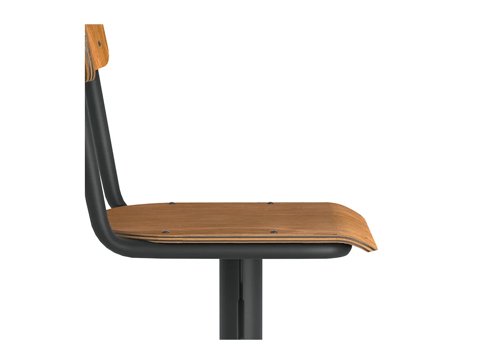 Set de 2 sillas de bar ajustables 60/80 cm en madera oscura - Clem