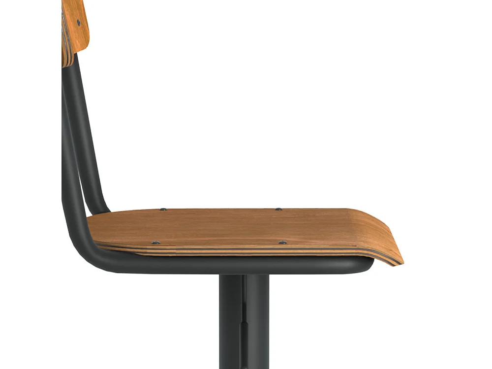 Lot de 2 chaises de bar réglables 60/80 cm en bois foncé - Clem