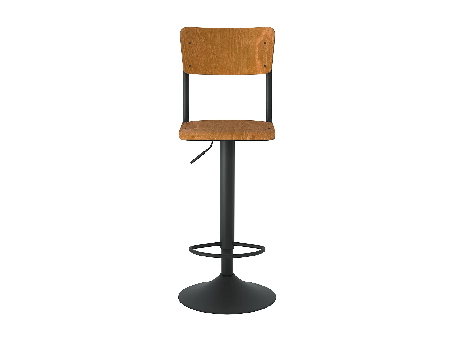 Lot de 2 chaises de bar réglables 60/80 cm en bois foncé - Clem