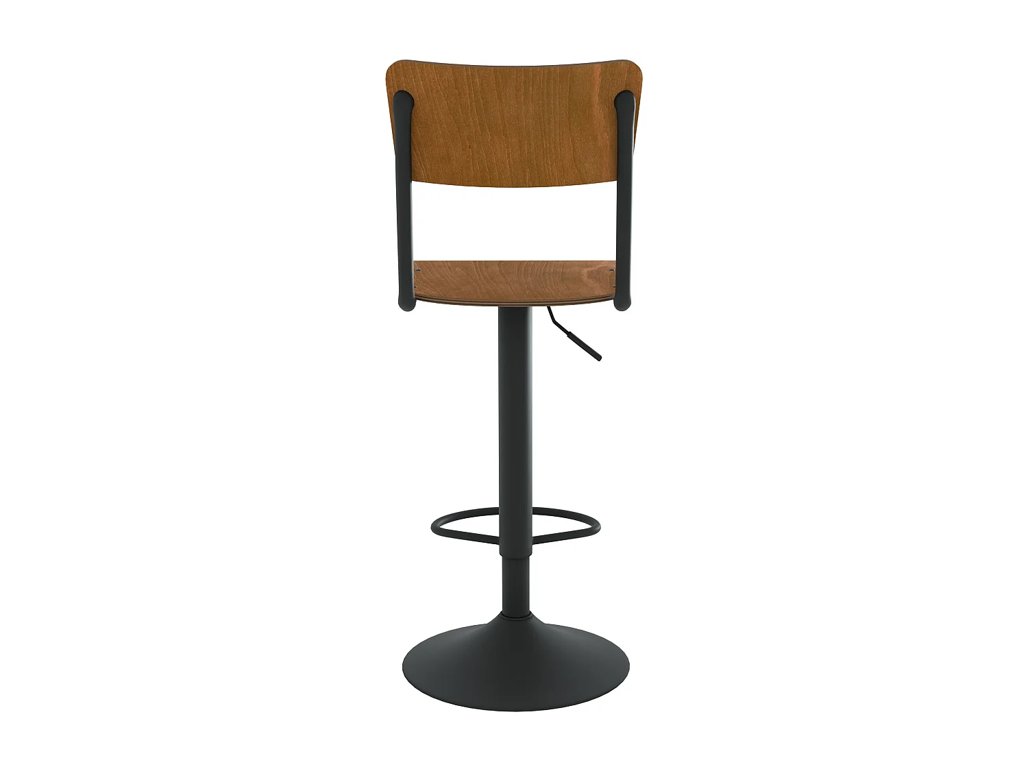 Lot de 2 chaises de bar réglables 60/80 cm en bois foncé - Clem