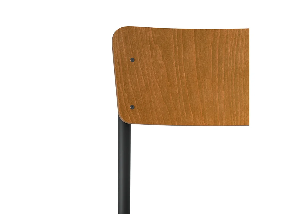 Lot de 2 chaises de bar réglables 60/80 cm en bois foncé - Clem
