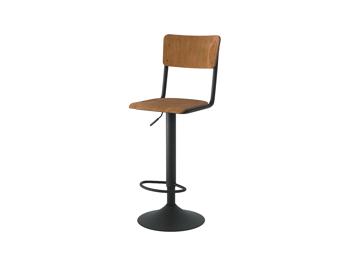 Set di 2 sgabelli regolabili 60/80 cm in legno scuro - Clem