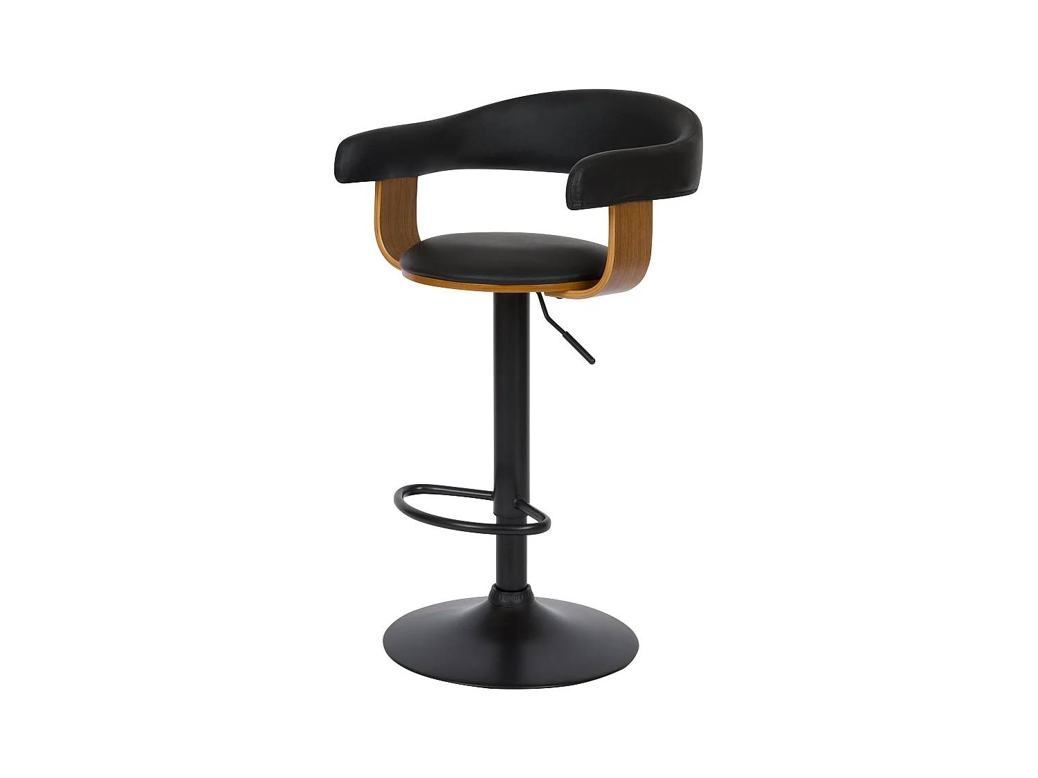 Silla de bar ajustable 62/84 cm en piel sintética negra - Harold