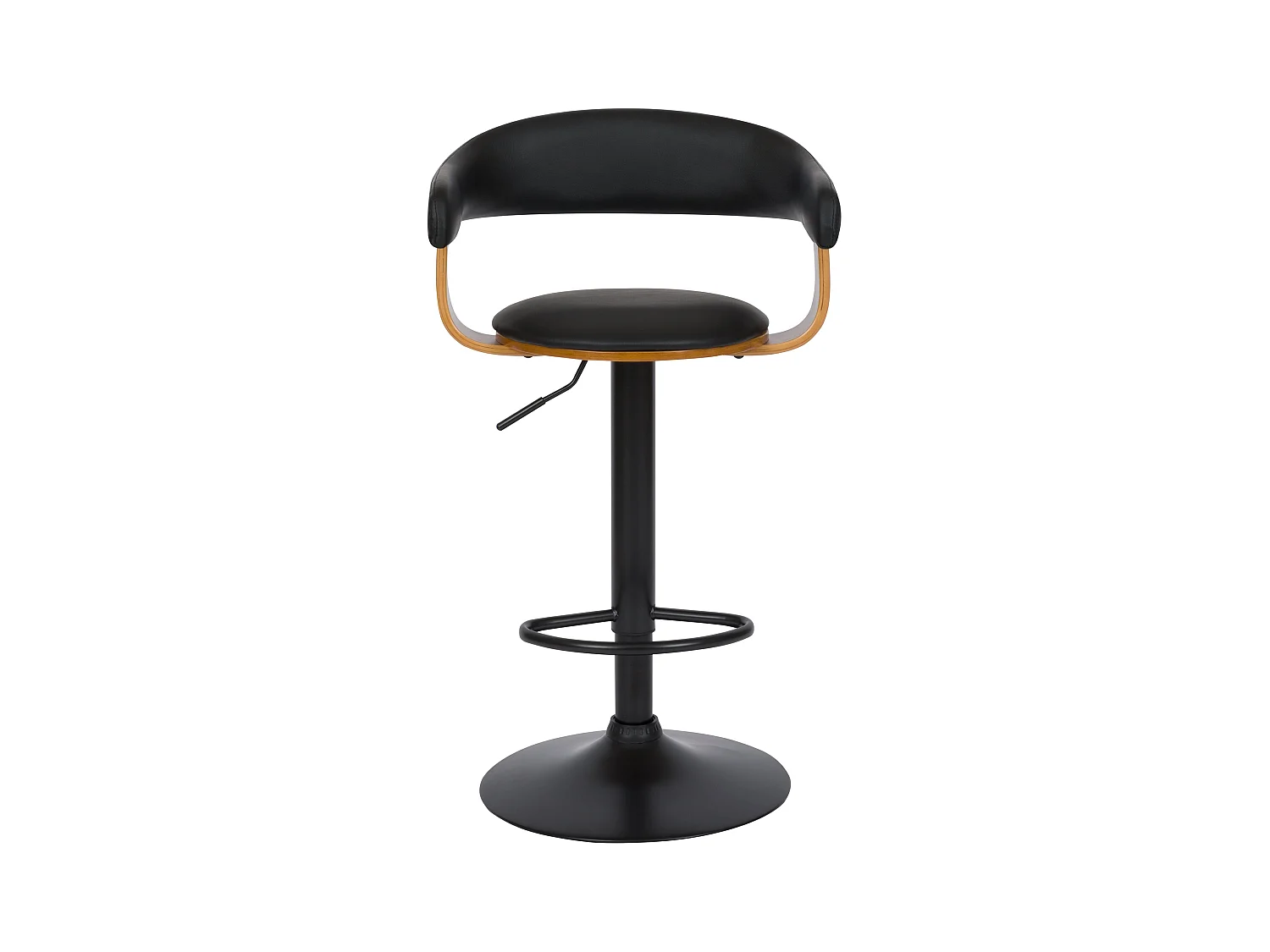 Silla de bar ajustable 62/84 cm en piel sintética negra - Harold