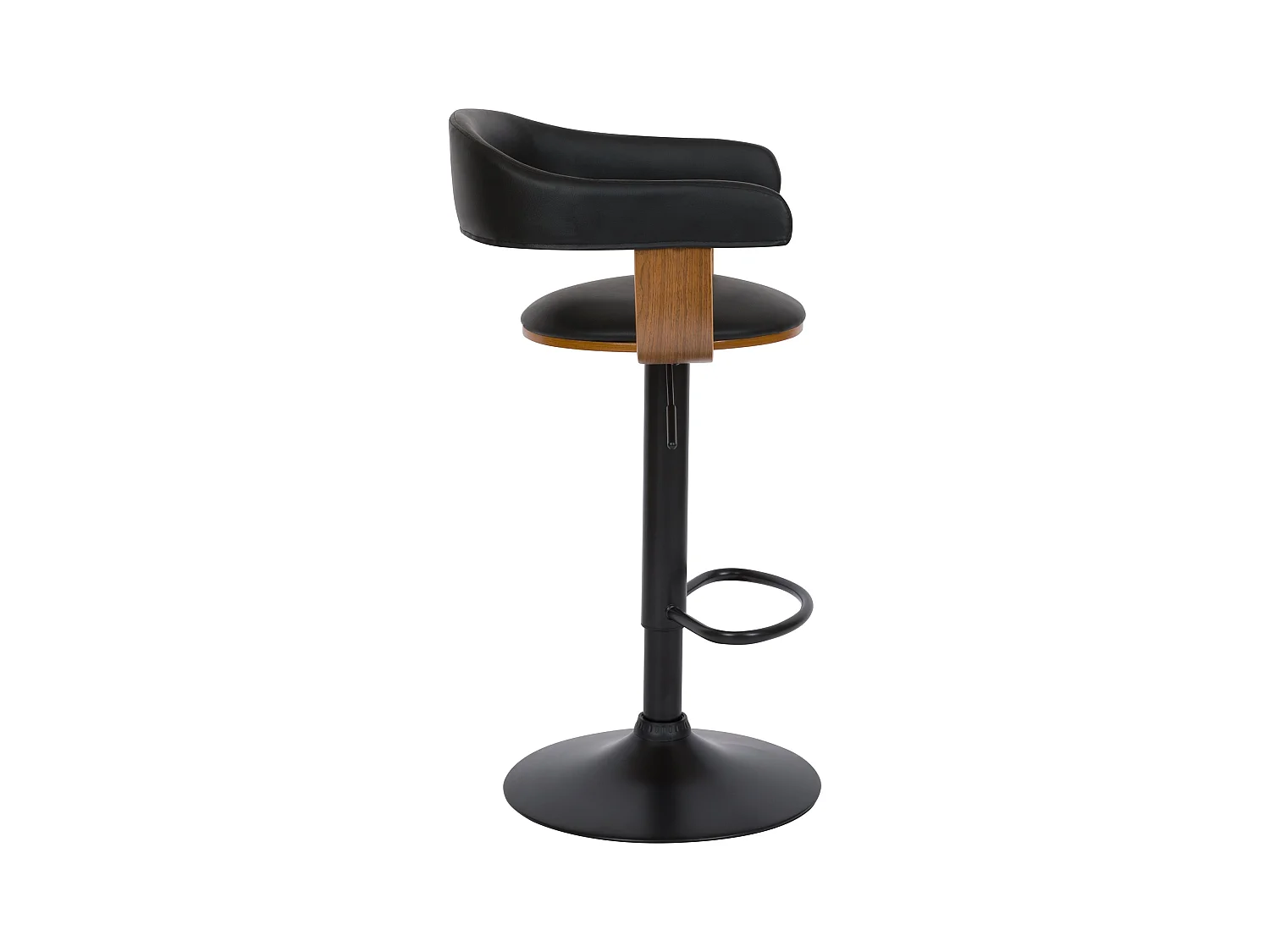 Silla de bar ajustable 62/84 cm en piel sintética negra - Harold