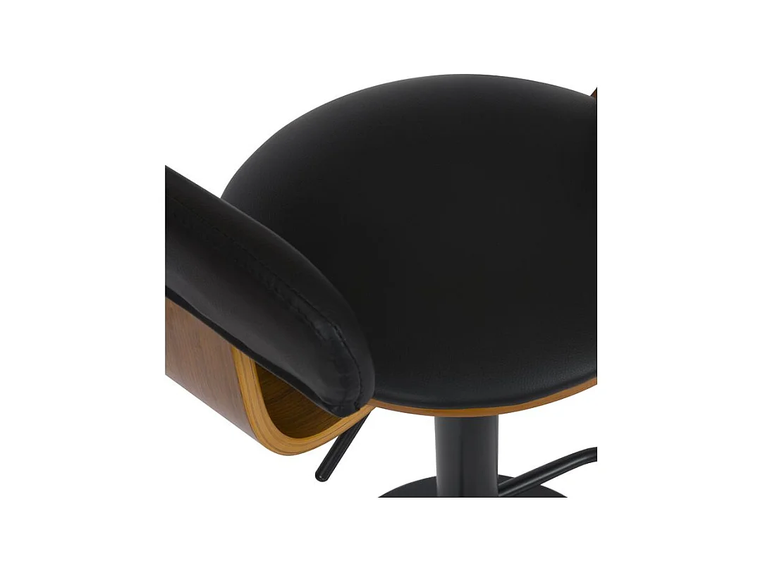 Silla de bar ajustable 62/84 cm en piel sintética negra - Harold