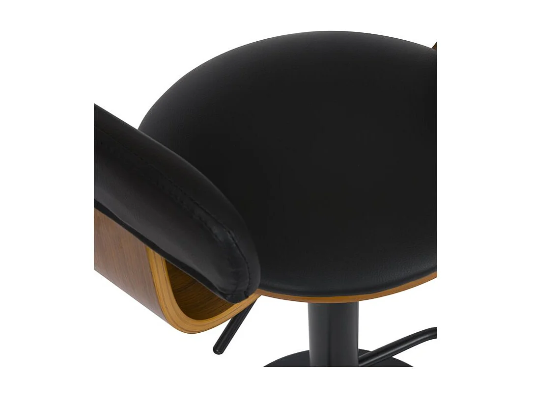 Chaise de bar réglable 62/84 cm en cuir synthétique noir - Harold