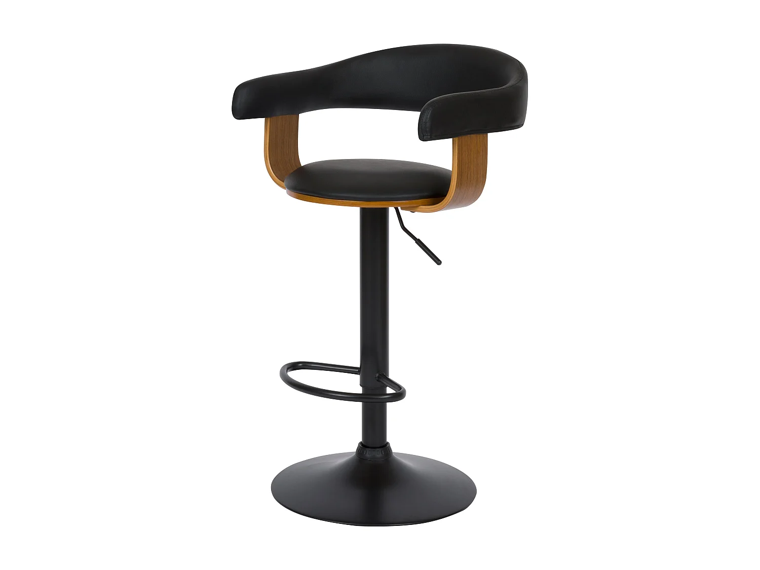 Chaise de bar réglable 62/84 cm en cuir synthétique noir - Harold