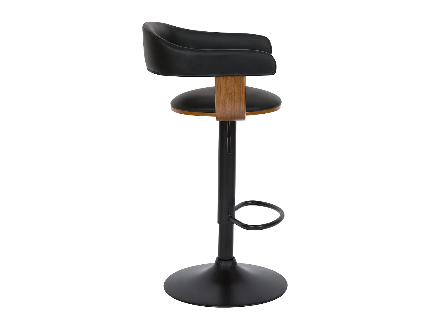 Chaise de bar réglable 62/84 cm en cuir synthétique noir - Harold