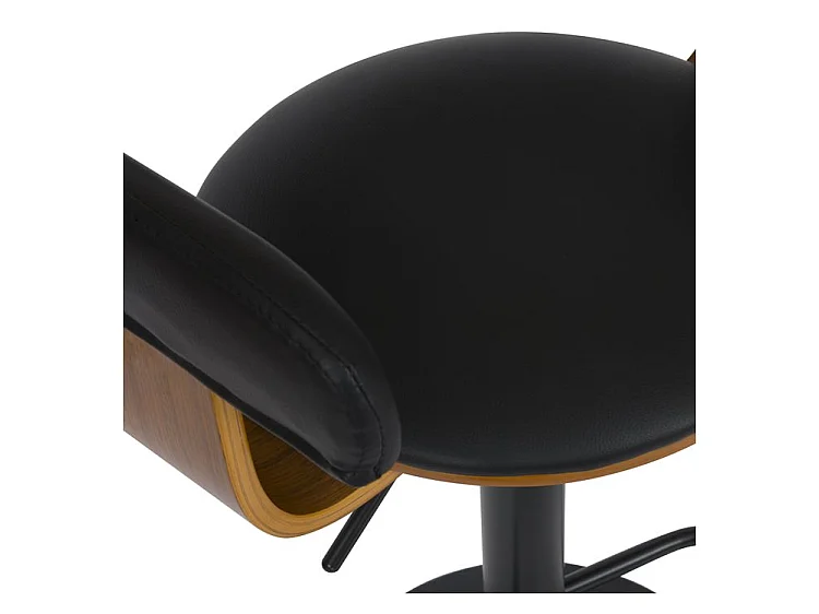 Chaise de bar réglable 62/84 cm en cuir synthétique noir - Harold