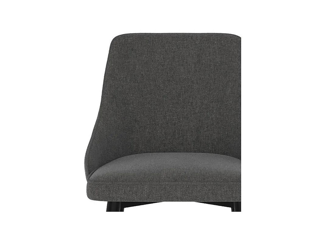 Set de 2 sillas para isla de cocina en tela gris oscuro 66,5 cm - Pipo