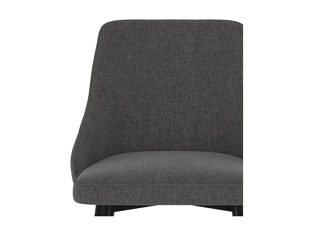 Lot de 2 chaises pour îlot central 66,5 cm en tissu gris foncé - Pipo