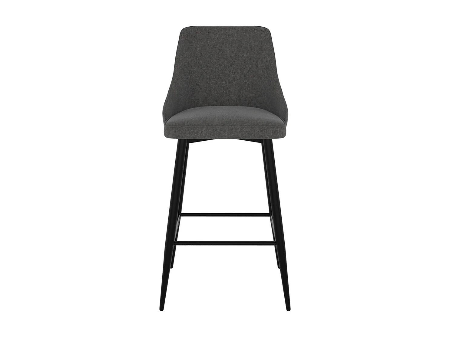 Lot de 2 chaises pour îlot central 66,5 cm en tissu gris foncé - Pipo