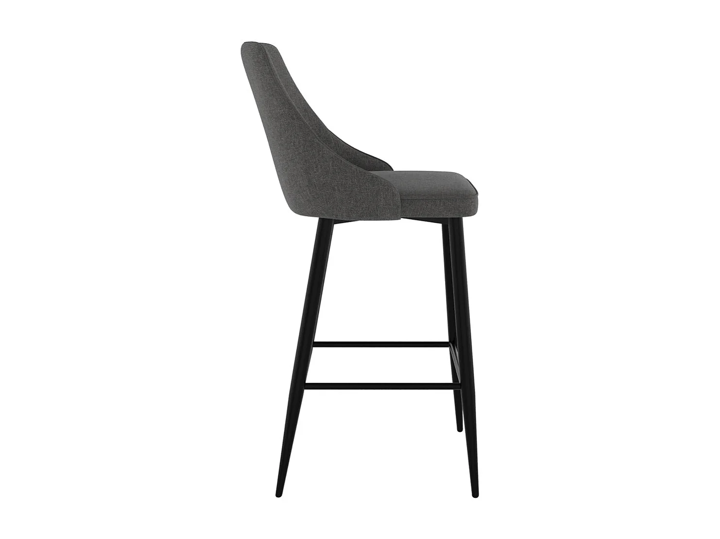 Lot de 2 chaises pour îlot central 66,5 cm en tissu gris foncé - Pipo