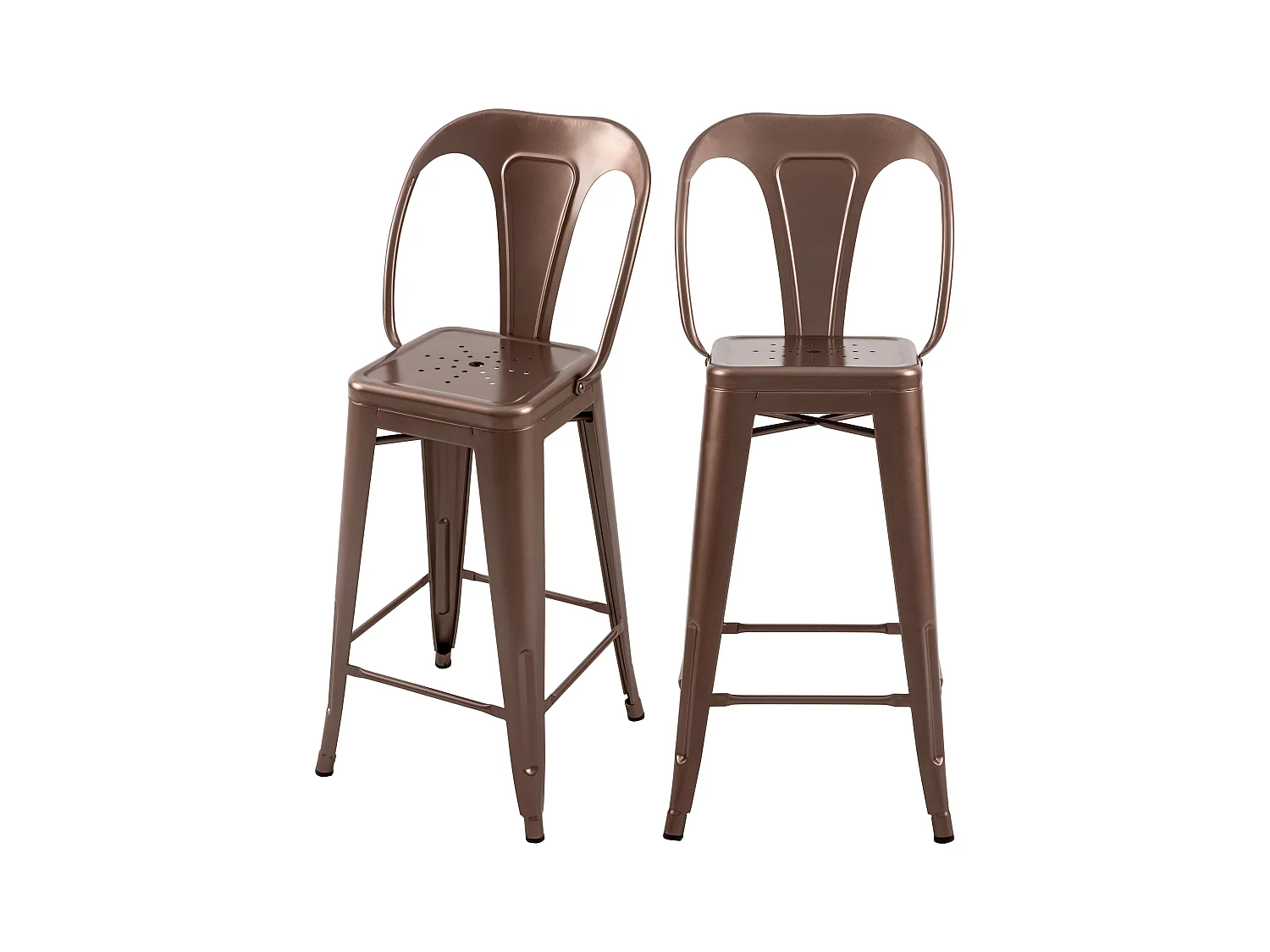 Lot de 2 chaises pour îlot central 67 cm en métal cuivre - Indus