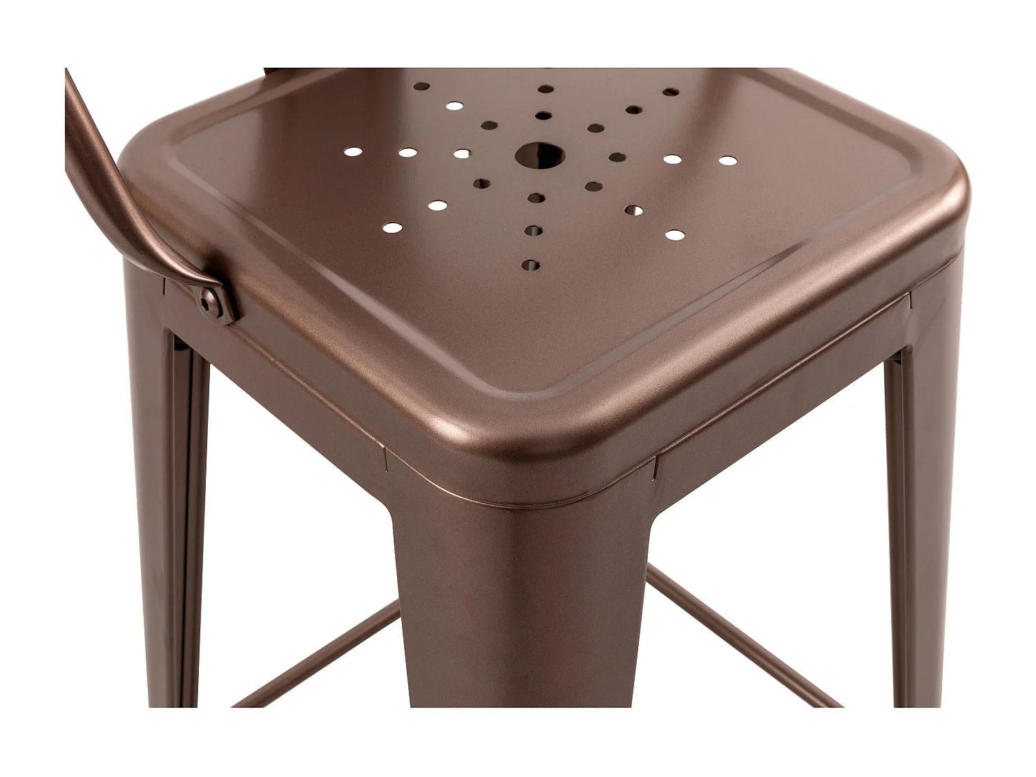 Lot de 2 chaises pour îlot central 67 cm en métal cuivre - Indus