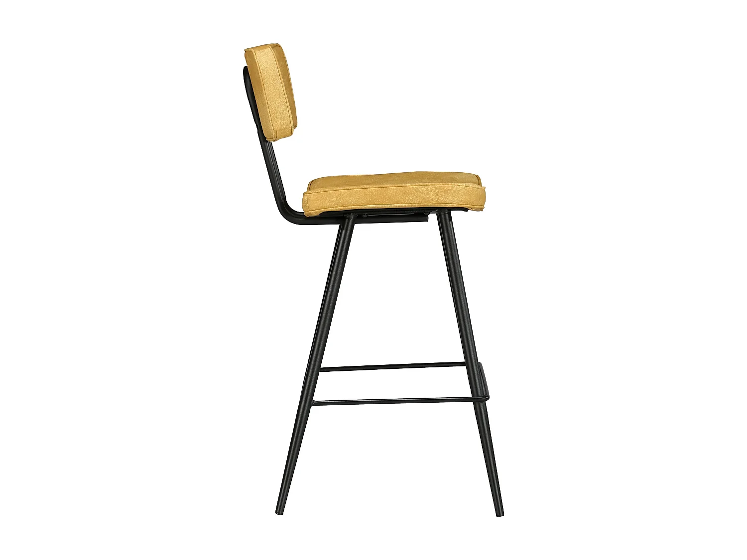 Lot de 2 chaises de bar mi-hauteur 66 cm cuir synthétique jaune - Texas