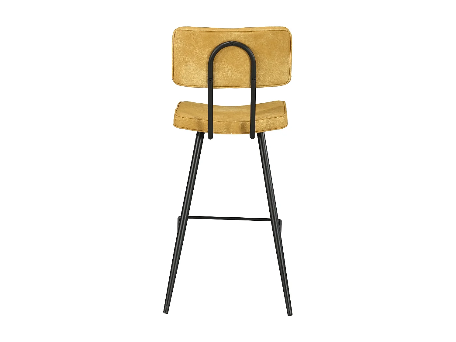 Lot de 2 chaises de bar mi-hauteur 66 cm cuir synthétique jaune - Texas