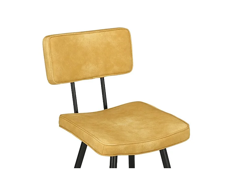 Lot de 2 chaises de bar mi-hauteur 66 cm cuir synthétique jaune - Texas