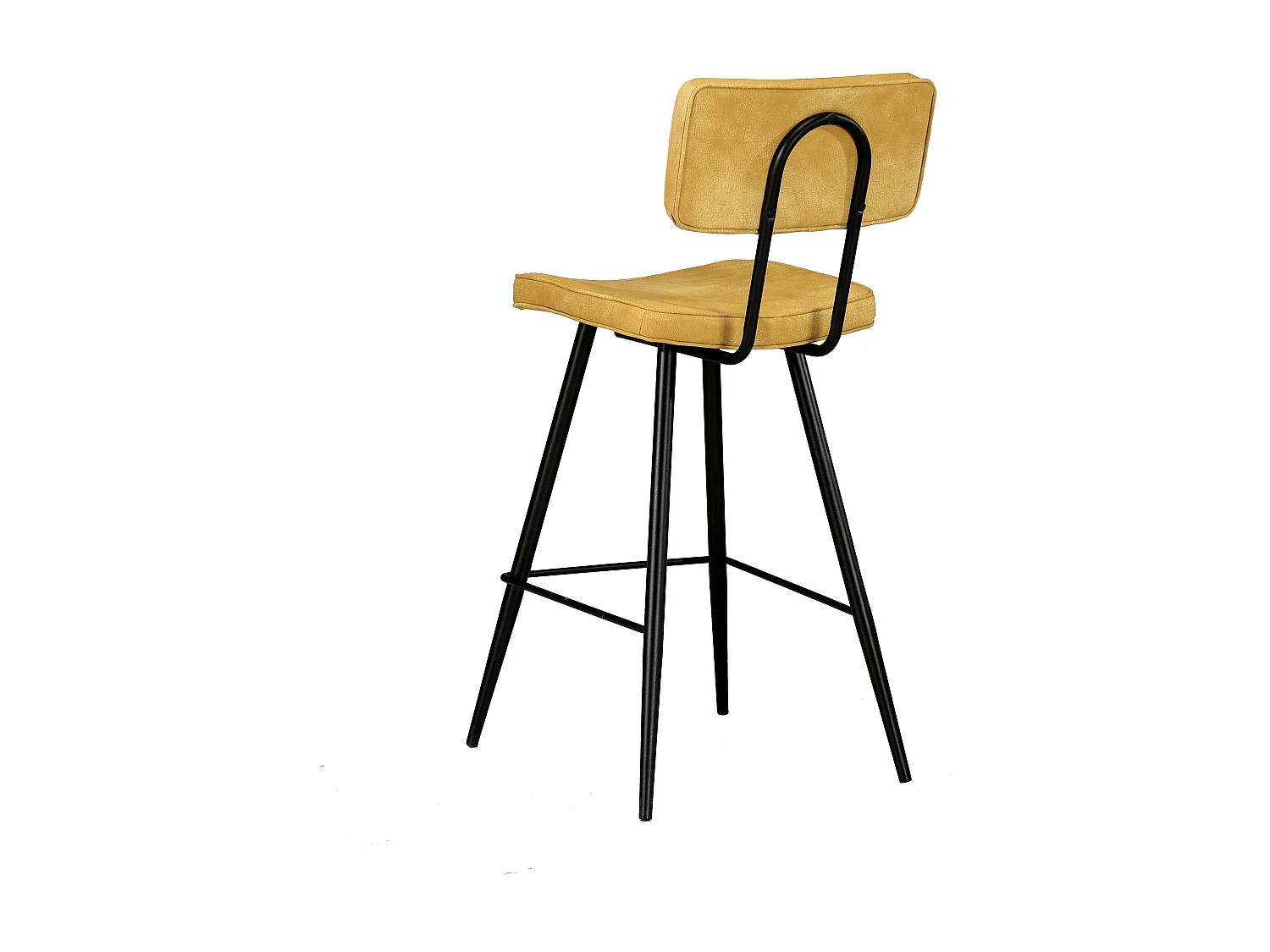 Lot de 2 chaises de bar mi-hauteur 66 cm cuir synthétique jaune - Texas