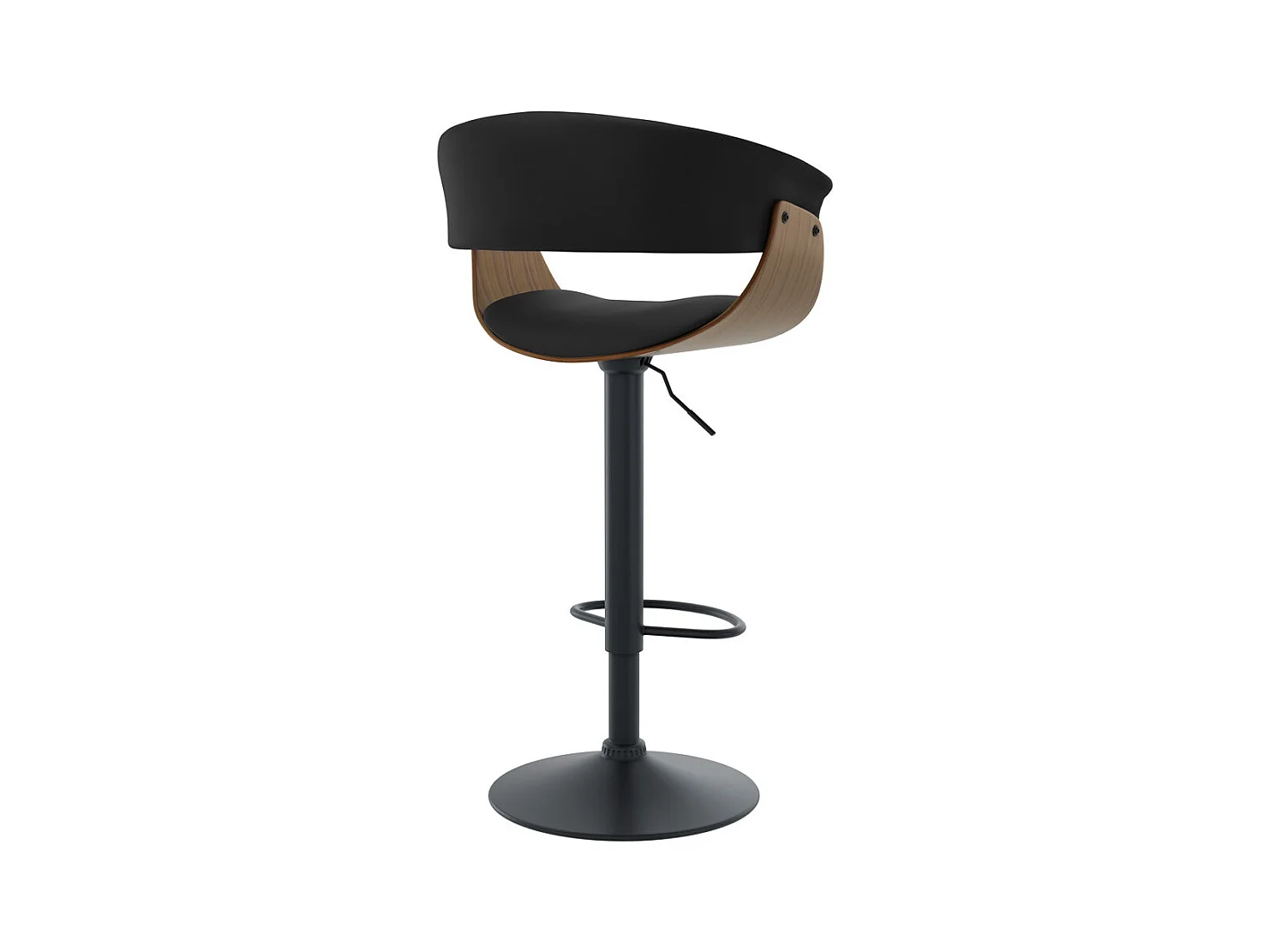 Sedia da bar regolabile 59/81 cm in pelle artificiale nera - Basile