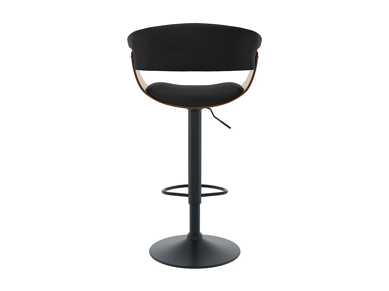 Sgabello da bar regolabile e girevole 59/81 cm in ecopelle nera - Basile