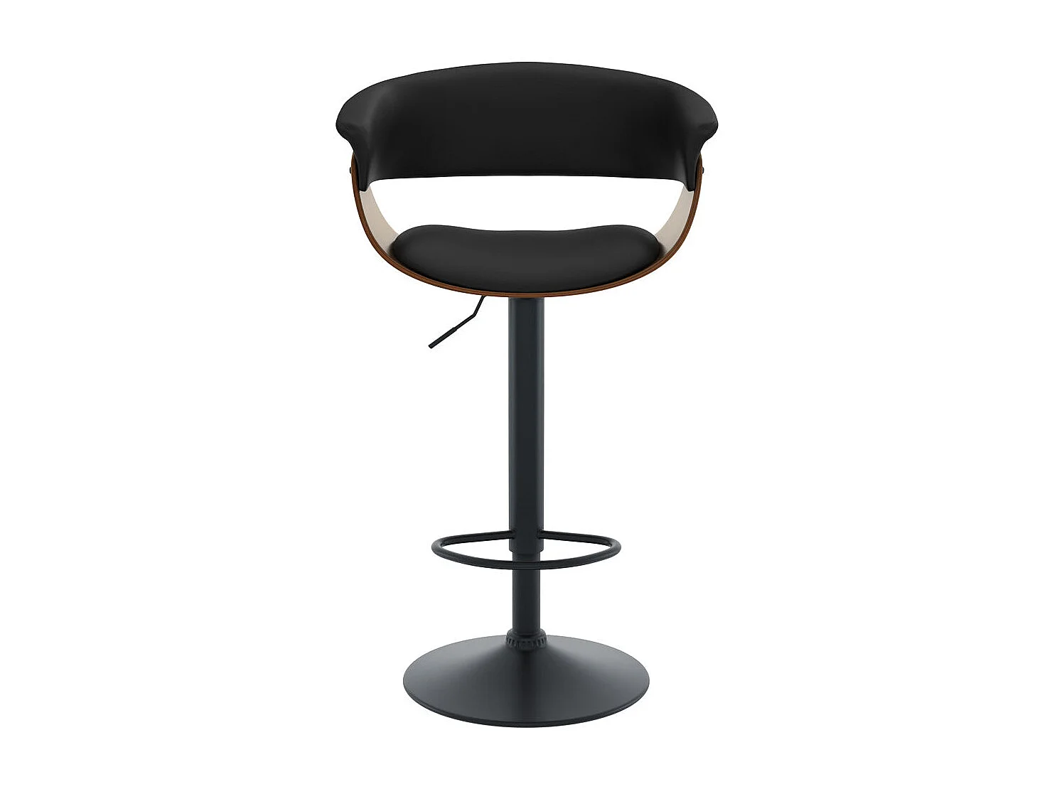 Silla de bar ajustable 59/81 cm en cuero artificial negro - Basile