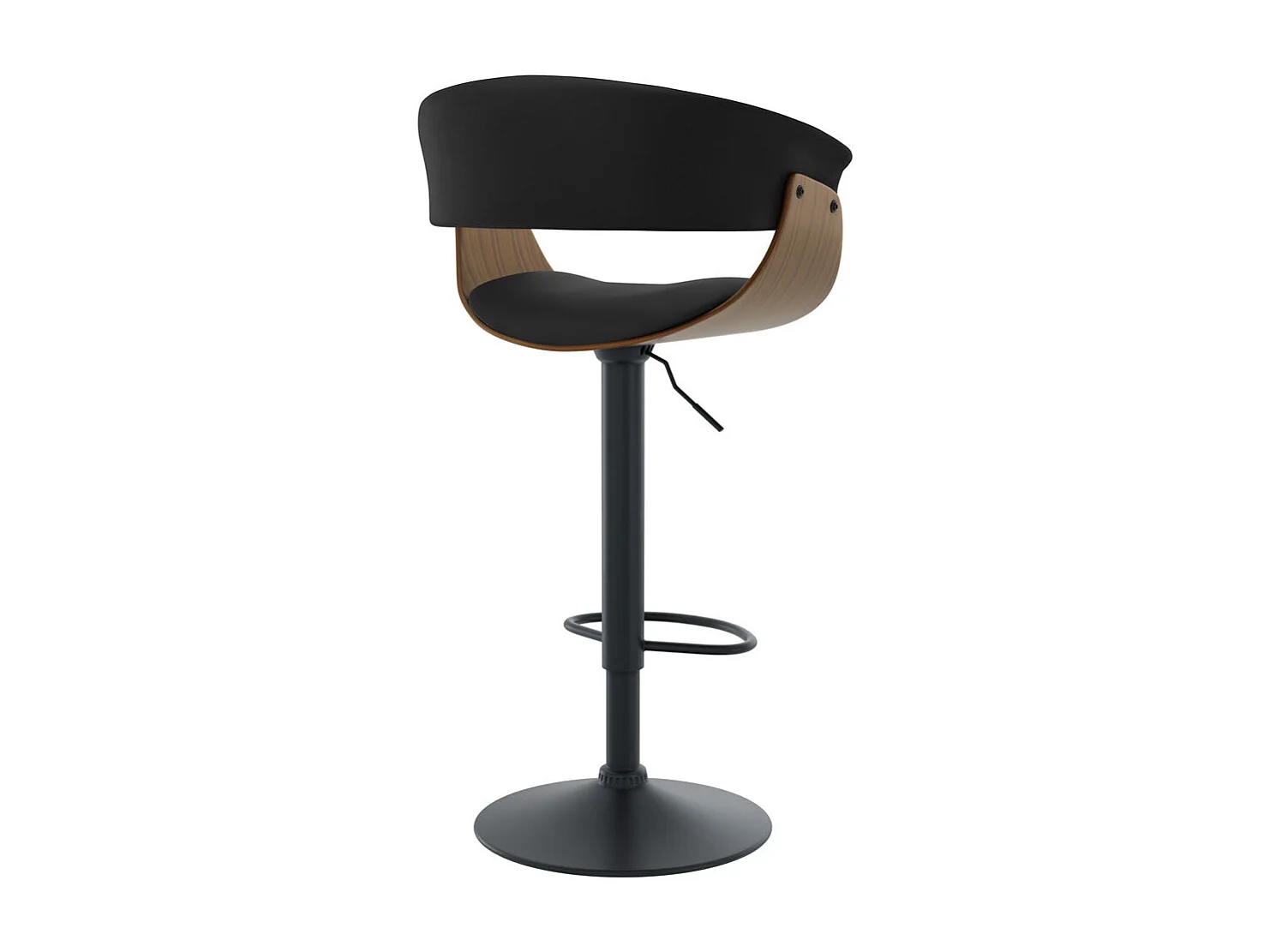 Silla de bar ajustable 59/81 cm en cuero artificial negro - Basile