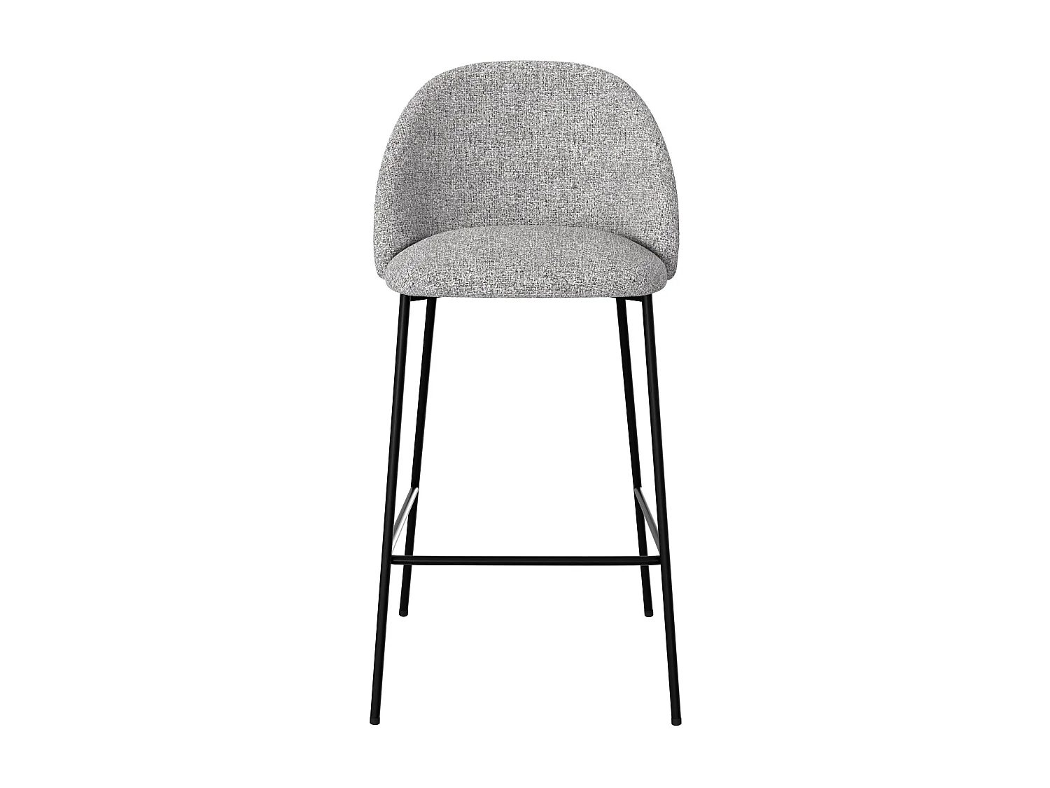 Set de 2 sillas para isla de cocina en tela jaspeada gris claro 66 cm - Karl
