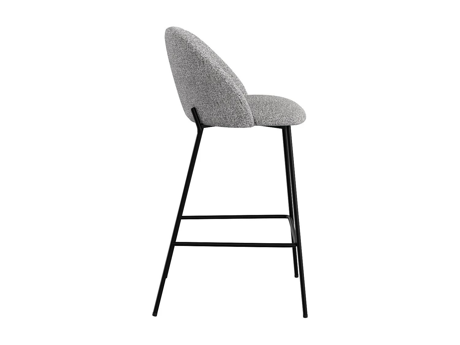 Set de 2 sillas para isla de cocina en tela jaspeada gris claro 66 cm - Karl
