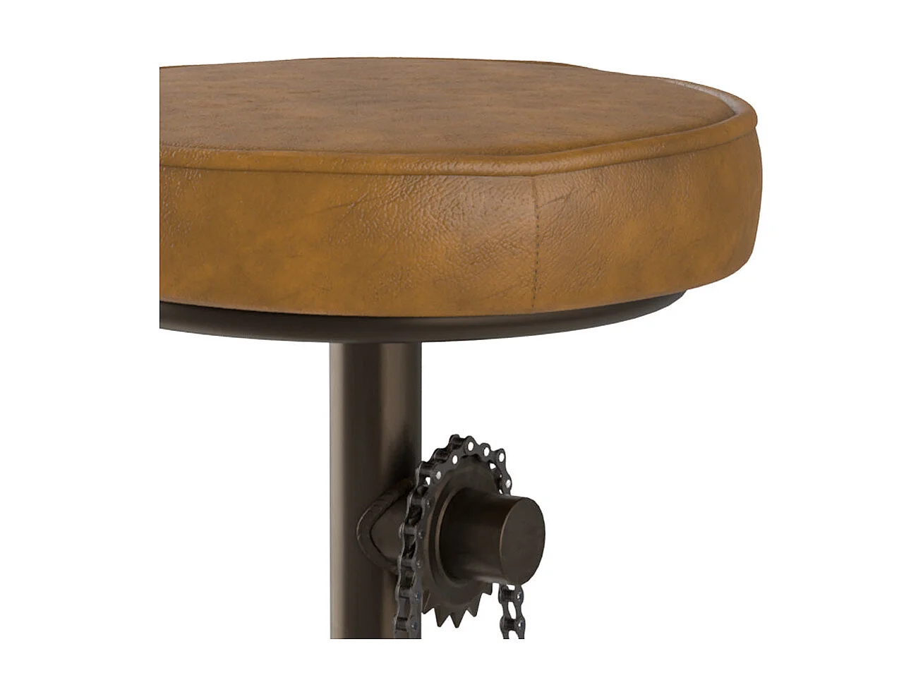 Tabouret de bar 73 cm en cuir marron - Gaya