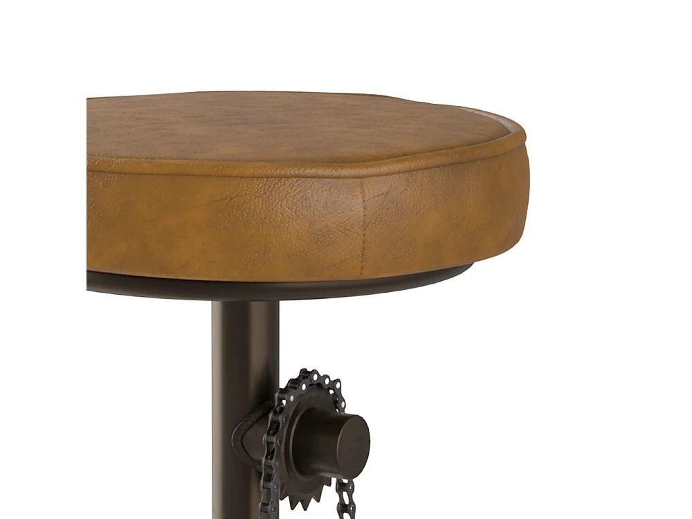 Taburete de bar de 73 cm en cuero marrón - Gaya