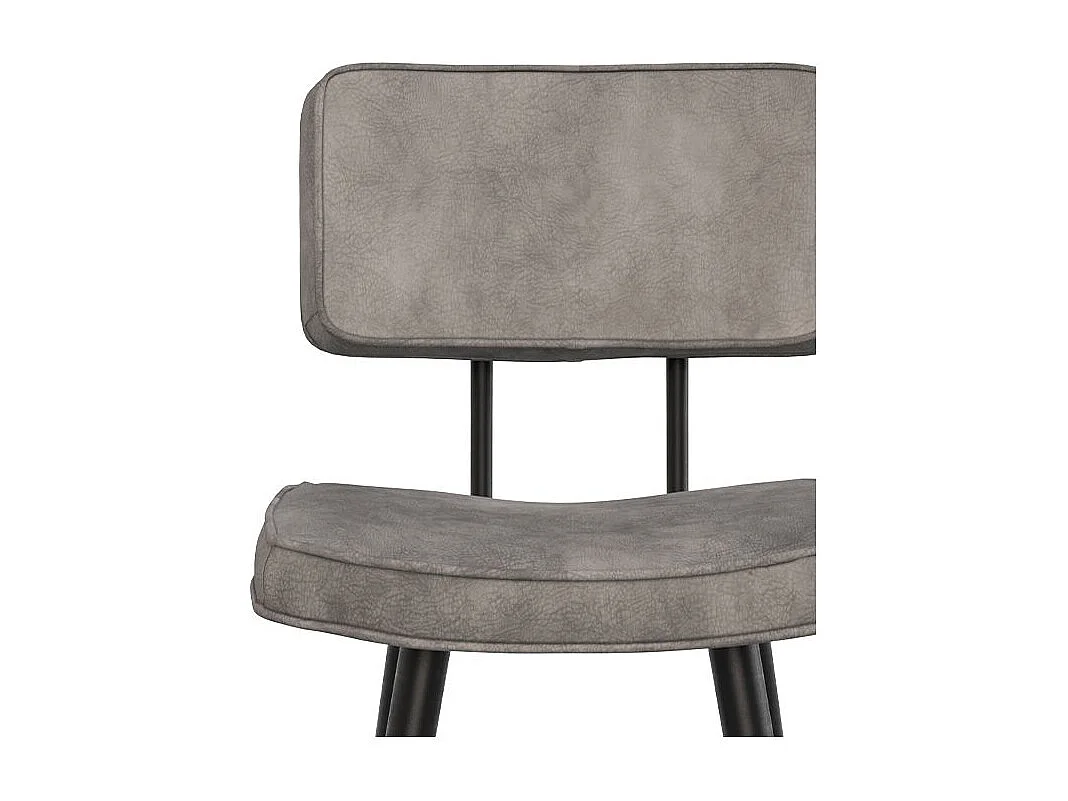 Set de 2 taburetes para isla de cocina de cuero sintético gris 66 cm - Texas