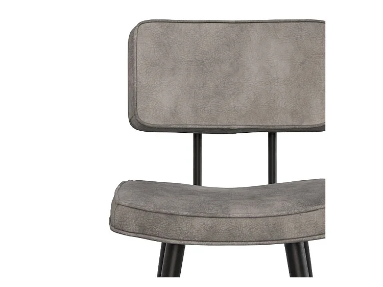 Set de 2 taburetes para isla de cocina de cuero sintético gris 66 cm - Texas