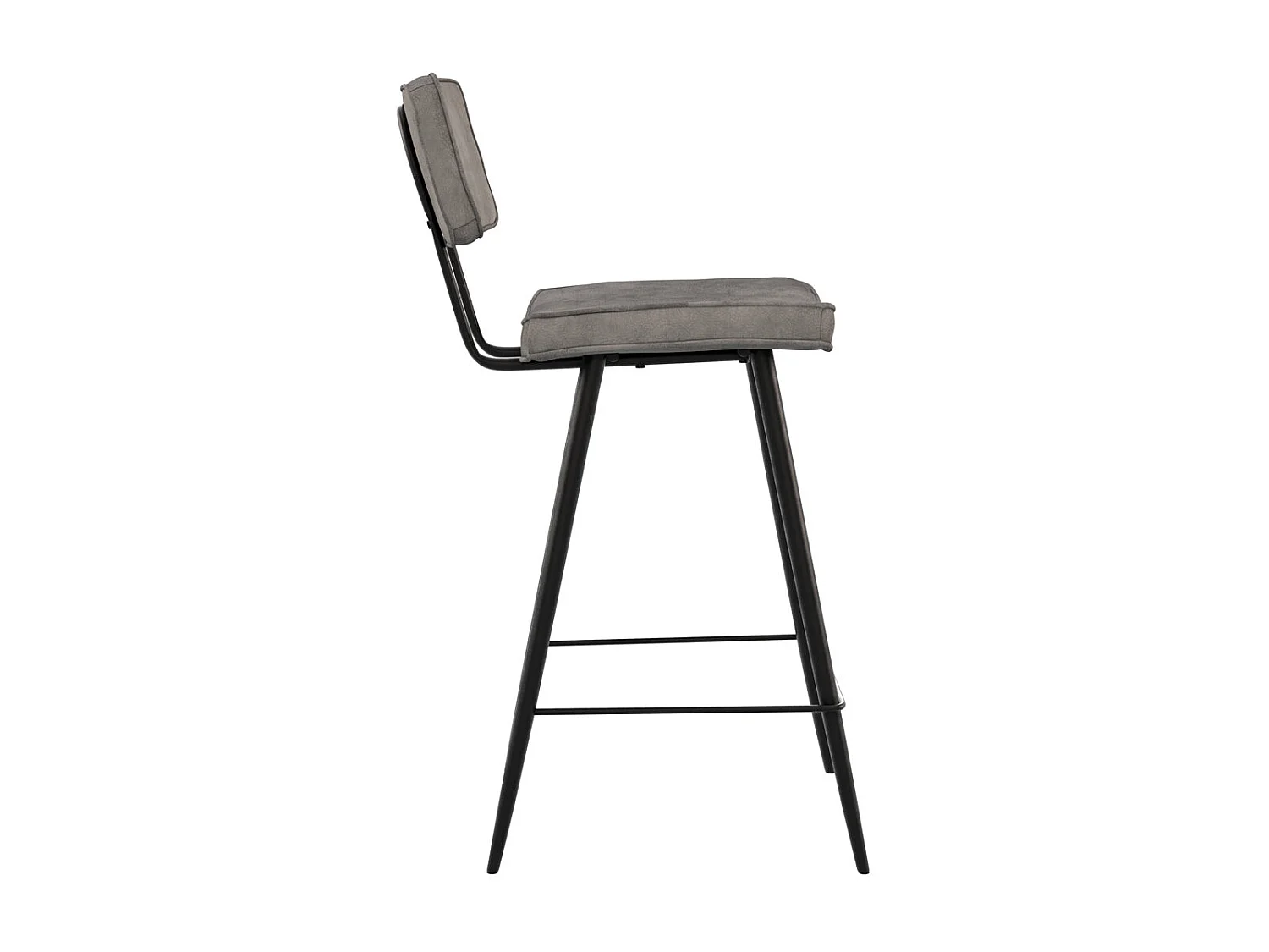 Set de 2 taburetes para isla de cocina de cuero sintético gris 66 cm - Texas