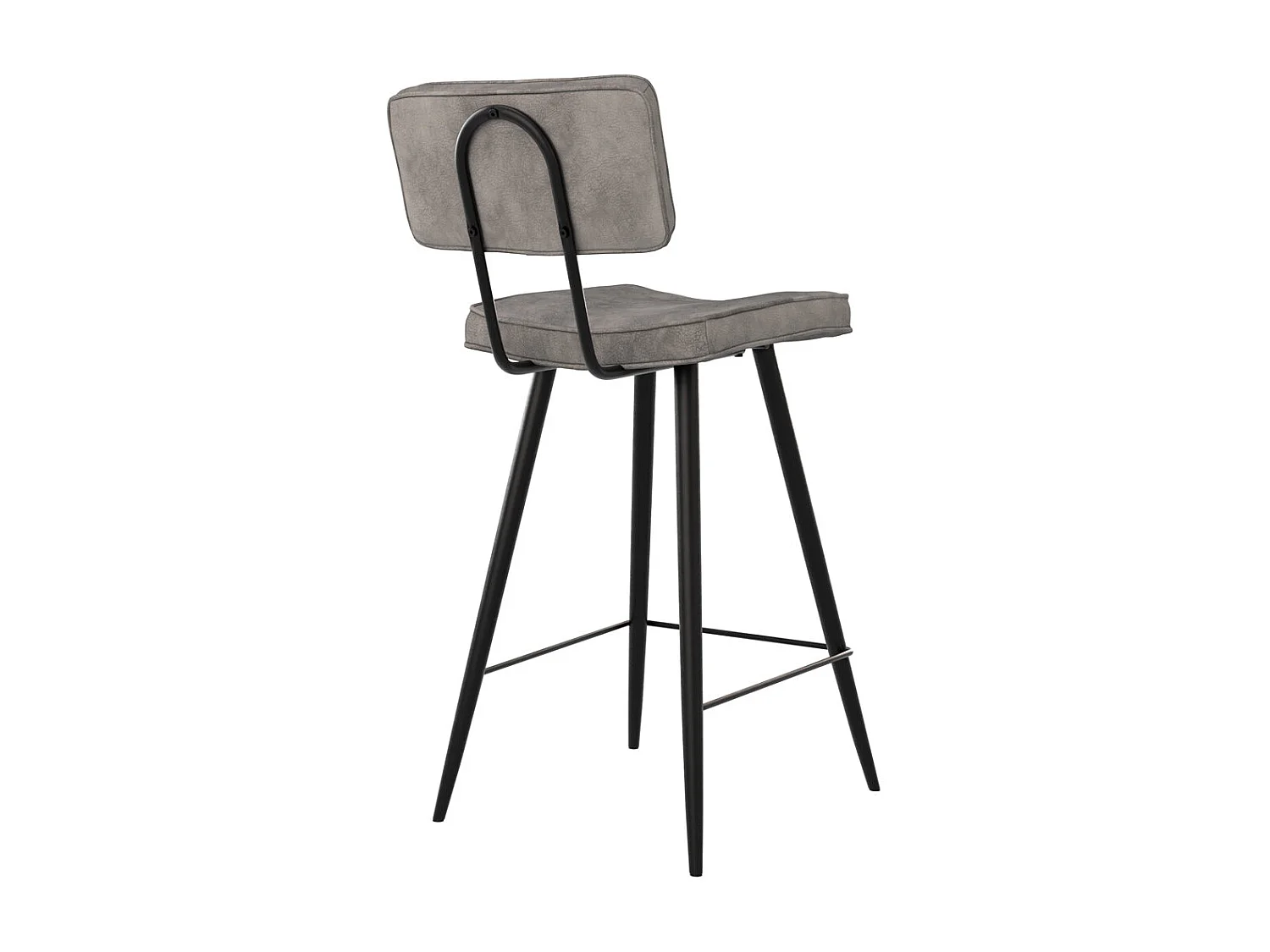 Set de 2 taburetes para isla de cocina de cuero sintético gris 66 cm - Texas