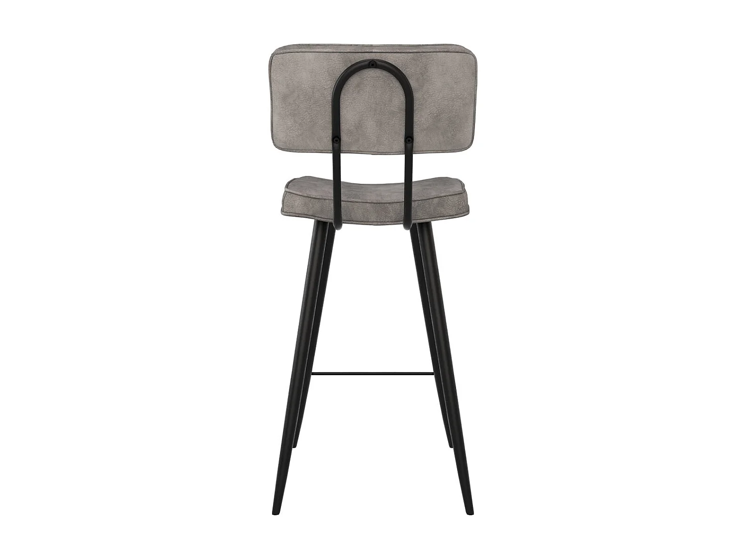 Set de 2 taburetes para isla de cocina de cuero sintético gris 66 cm - Texas