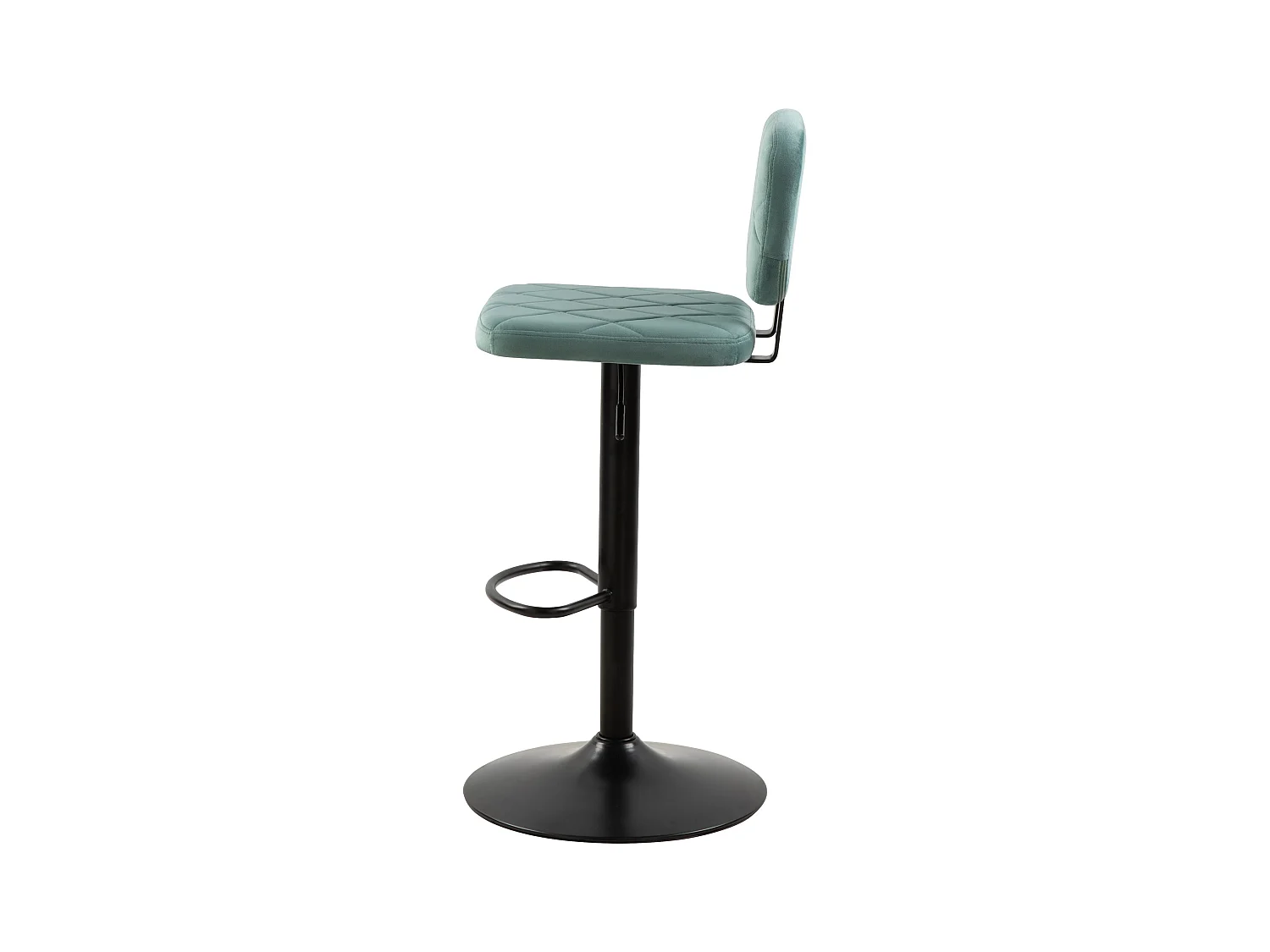 Lot de 2 chaises de bar réglables 60/81 cm en velours vert d'eau - Viktor