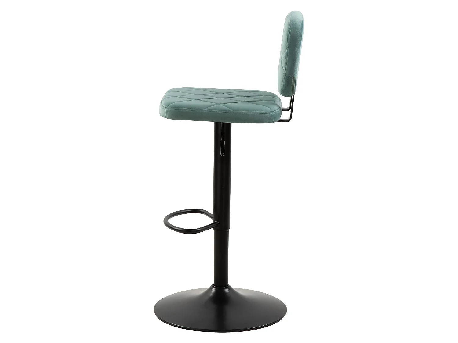 Set de 2 sillas de bar ajustables 60/81 cm en terciopelo verde agua - Viktor